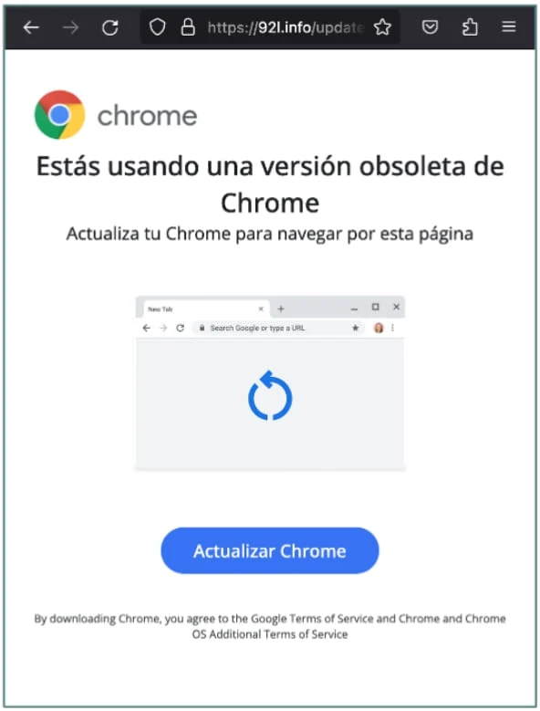 Fake Chrome Update Notif