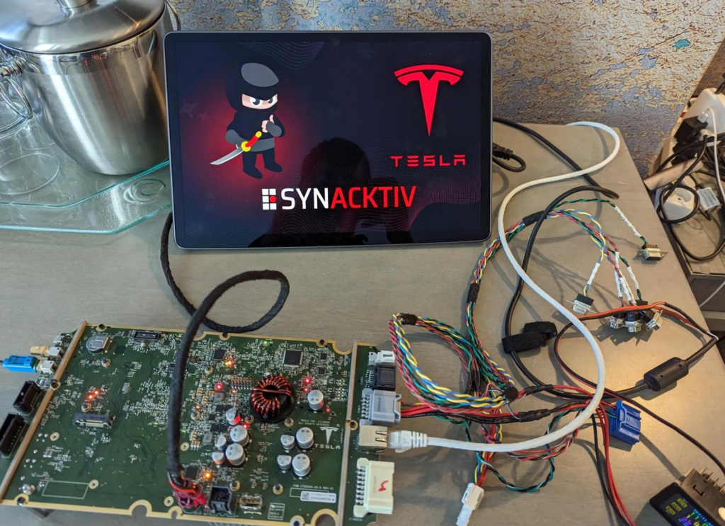 Tesla Model 3 test rig by Synacktiv Team